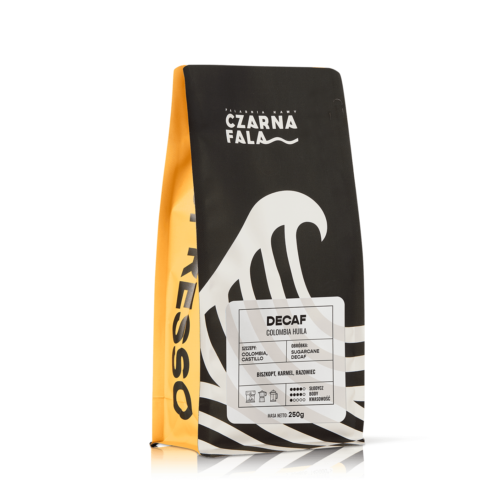 Kolumbia Huila sugarcane decaf ** (250/) - kawa od Palarnia Czarna Fala, Kolumbia