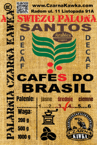 Cafe do Brasil Santos DECAF SWP bezkofeinowa - kawa od Czarna Kawka, Brazylia