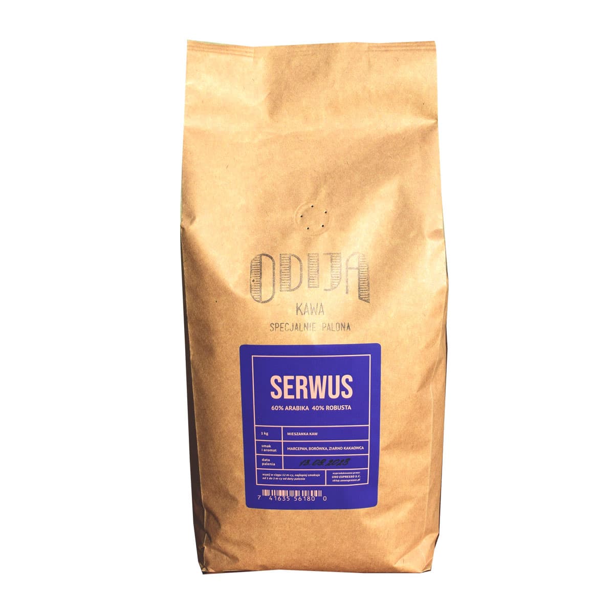 ODIJA Serwus 60% Arabika, ziarno - kawa od Uno Espresso, Indie